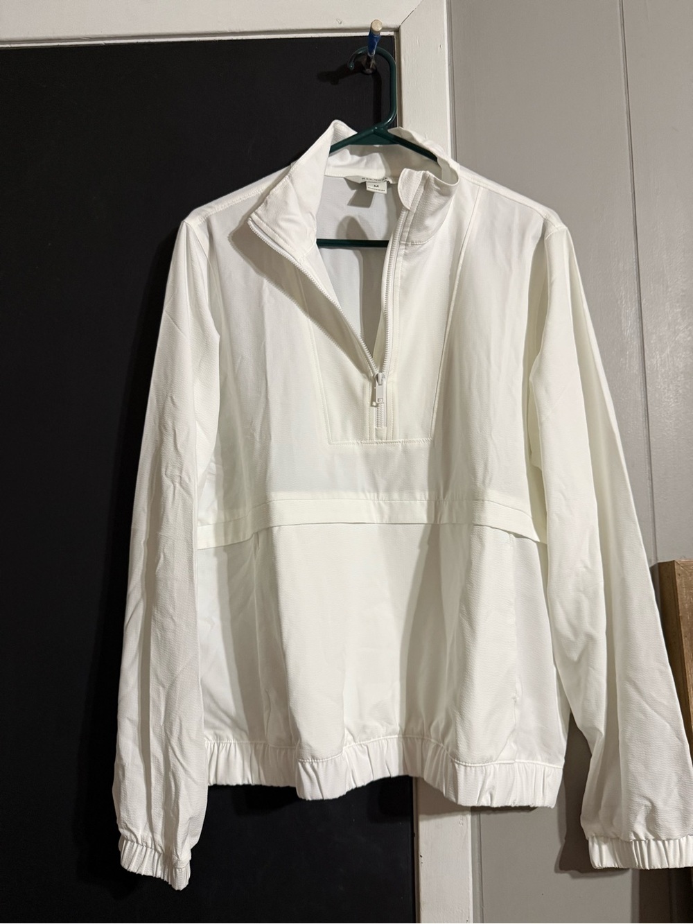 Women’s White Half-Zip Bomber Pullover Jacket